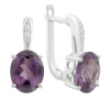 Серебряные серьги CatalogSilver с александритом 6.017ct, фианитами (2187622)