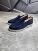 Лоферы мужские замшевые LORO PIANA Lux NAVY! Туфли мужские Лоферы синие! Натуральна ЗАМША!