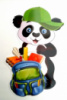 Фігурний плакат з вирубкою «Панда школяр». (Етюд)