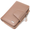 Надійне вертикальний портмоне для жінок з монетницею на блискавці з натуральної шкіри флотар 721606 Бежеве
