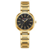 Жіночий годинник Curren 9109 Gold-Black із золотистим металевим браслетом та чорним циферблатом