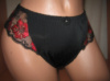 Трусики жіночі Diorella  Т60929 розмір 44/XXL (50-52) чорні з червоно-золотистою вишивкою з боків