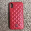 Чехол Chanel Iphone X Case Quilted Double C Red