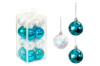 Набор игрушек елочных бело-бирюзовых «Шар» 5см (8+8шт) (123538)
