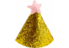 Золотистий ковпак на голову із декоративною зіркою та гумовою стрічкою