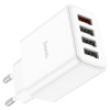 СЗУ сетевое зарядное устройство HOCO C102A 4USB/2,1A с кабелем для зарядки USB - Lightning, Белый