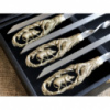 Набор шампуров ручной работы «Кабан», рукоять бронза (3х10мм, 60см), 6 шт. в кожаном кейсе
