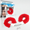 Наручники з червоним хутром для фіксації рук Fluffy Handcuffs для BDSM та рольових ігор LoveToy