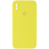 Чохол Silicone Case Square Full Camera Protective (AA) для iPhone XS (Жовтий / Bright Yellow) - купити в SmartEra.ua