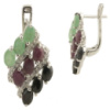 Серебряные серьги CatalogSilver с натуральным изумрудом 4.812ct, сапфиром, рубином (0582566)