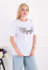 Жіноча біла футболка оверсайз з принтом
