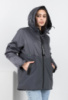 Жіноча сіра куртка батал з капюшоном