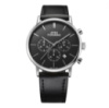 Чоловічий годинник Forsining 8312 Black-Silver з хронографом та шкіряним ремінцем