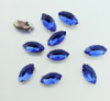 Страз (стекло)  в металлической оправе. Размер - 6×12 мм. Цвет - синий светлый