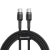 USB кабель Baseus Cafule Type-C to Type-C Cable PD 2.0 60W (2m) (CATKLF-H) (Чорний/Сірий) - купити в SmartEra.ua