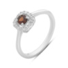 Серебряное кольцо CatalogSilver с натуральным гранатом 0.408ct, фианитами, вес изделия 2,01 гр (2191384) 18 размер