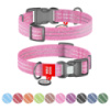 Нашийник WAUDOG Re-cotton з QR паспортом, відновлена бавовна, пластикова пряжка (ширина 15 мм, довжина 25-35 см) рожевий