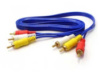 Кабель відео 3RCA/3RCA (тюльпан) синій провід TLP-006-500