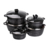 Набір каструль MGC алюмінієвих 2,5/4/5/7/9 л з мармуровим покриттям, чорний