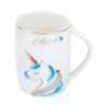 Чашка фарфоровая с рисунком единорога 400 мл Aura Голубая HP7187BL