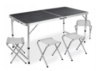 Розкладний туристичний стіл-валіза (120 х 60 см) + 4 стільці, комплект садових меблів, Сірий