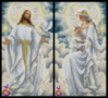 Серия из 2х парных икон «Иисус в белом и звёздах» и «Белая мадонна в звёздах» от ТМ Фокси.