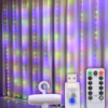 Светодиодная гирлянда USB штора, провод, разноцветная, 3x3 м, 8 режимов, с пультом