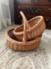 Набір кошиків «Лодочка» 2 шт плетені з натуральної лози з ручкою для Великодня, пасхальна корзинка