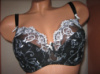 Бюстгальтер Diorella 33266 чорний з білою вишивкою чашка D