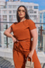 Літній жіночий костюм із жатки «Oasis» оптом | Батал | Розпродаж моделі Теракотовий, 50-52