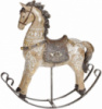 Декоративная статуэтка-качалка «Лошадка» 23х6х24см, полистоун, коричневая с золотом