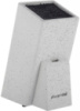 Подставка-колода для ножей Kamille Brash Stand 26см, белый гранит с наполнителем