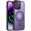 TPU+PC чохол Metal Buttons with MagSafe Colorful для Apple iPhone 15 Pro (6.1«), Темно-фіолетовий - купити в SmartEra.ua