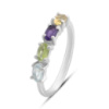 Серебряное кольцо CatalogSilver с натуральным аметистом 0.868ct, топазом, цитрином, хризолітом, вес изделия 2,01 гр (2183440) 18 размер