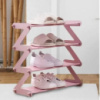 Полка стойка органайзер для обуви на 4 полки Shoe Rack Amazin розовая