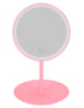 Дзеркало для макіяжу настільне кругле з LED підсвічуванням NBZ на акумуляторі Pink