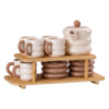 Чайний сервіз Donut керамічний на 6 персон, бежевий