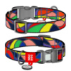Нашийник для собак нейлоновий WAUDOG Nylon з QR паспортом, малюнок «Вітраж», пластиковий фастекс, Ш 20 мм, Дов 28-40 см