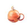 Чашка фарфоровая Starry Sky 400мл с крышкой и ложкой Оранжевый HP877O