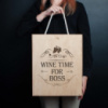 Коробка для вина на три бутылки «Wine time for boss», английский