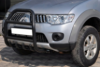 Передняя защита QT007 Black (нерж.) для Mitsubishi Pajero Sport 2008-2015 гг