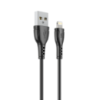 Кабель Wibrand Boa PVC charging data cable for iP 1m Black (WI.DC/BO1B-UL)