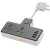 Сетевое зарядное устройство удлинитель Hoco AC11A 3 USB/ Type-C 2 розетки черное