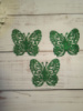 Метелик з фоамірану з глітером зелений №5