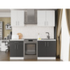 Кухня модульна Эверест Оптима набор №2 Нимфея альба+Антрацит 2 м (без столешницы) (DTM-5697)