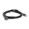 Удлинитель USB 2.0 AM/AF, 2.0m, 1 феррит, черный  Пакет Q250