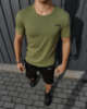 Чоловічий комплект Reebok футболка хакі + шорти