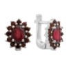 Серебряные серьги CatalogSilver с натуральным рубином 3.225ct, гранатом (2195528)