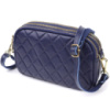 Шкіряна сумка на три відділення для жінок 722892 Синій