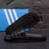 Мужские кожаные летние шлепанцы Adidas М 110-0 black чёрные